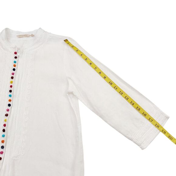 Soft Surroundings Desert Linen Tunic Womens Small Full Zip 3/4 Sleeve Bohemian - Picture 12 of 13